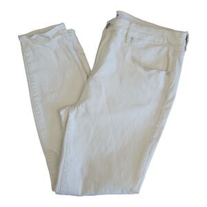 Oat New York Mid-Rise Skinny Ankle Off White Natural Color Jeans Size 32
